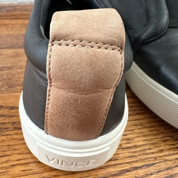 VINCE black leather slip on shoes m. SIZE 36 - Picture 5 of 5